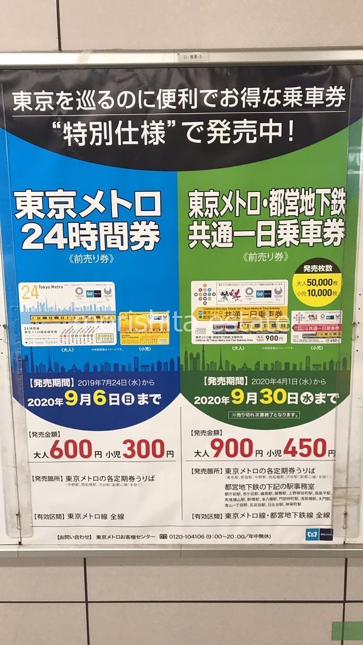 東京メトロ　都営地下鉄　1日乗車券　期間限定　写真　